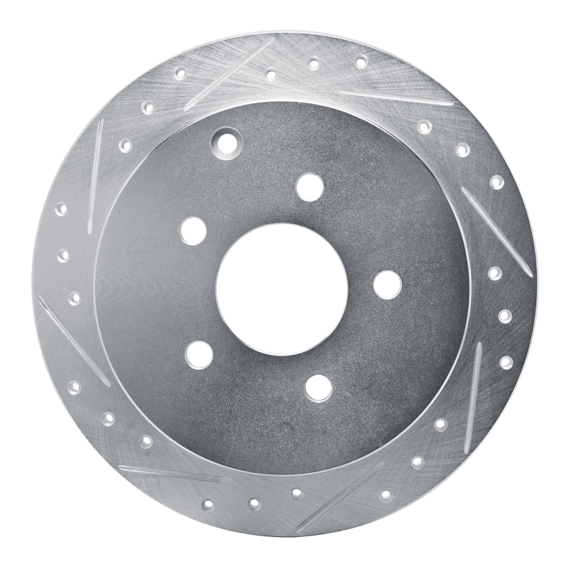 Buick Rendezvous Brake Rotor (1) - Rear Left - R1 Concepts - Drilled & Slotted - Silver - `01-`07